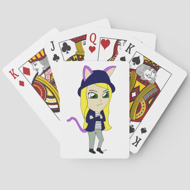 Chibi-Mädchen Spielkarten (Rückseite)