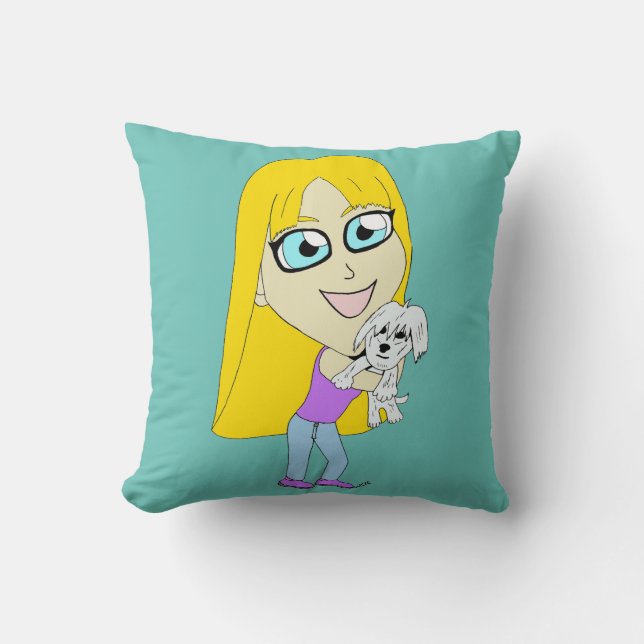 Chibi mit einem Jungtier Kissen (Vorderseite)