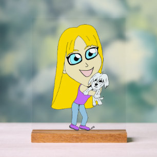 Chibi mit einem Welpen Acrylschild