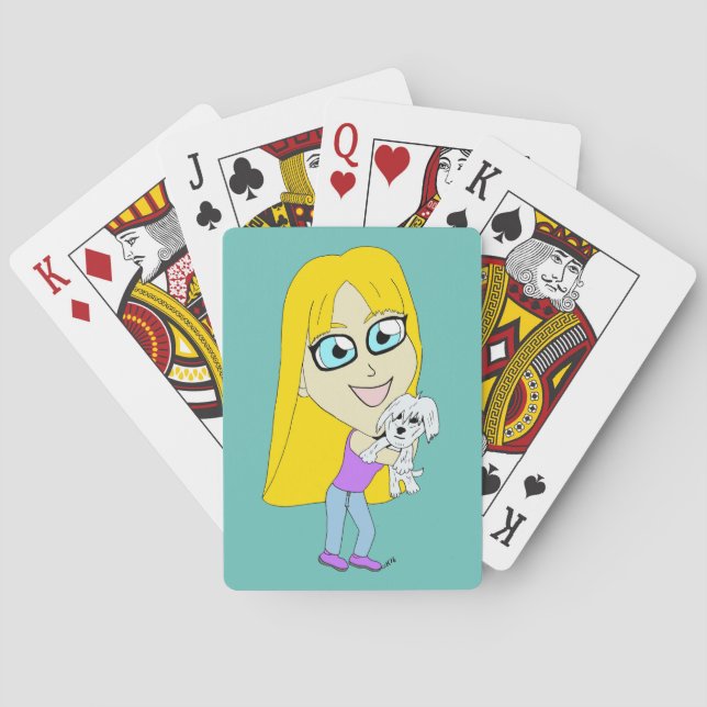 Chibi mit einem Welpen Spielkarten (Rückseite)