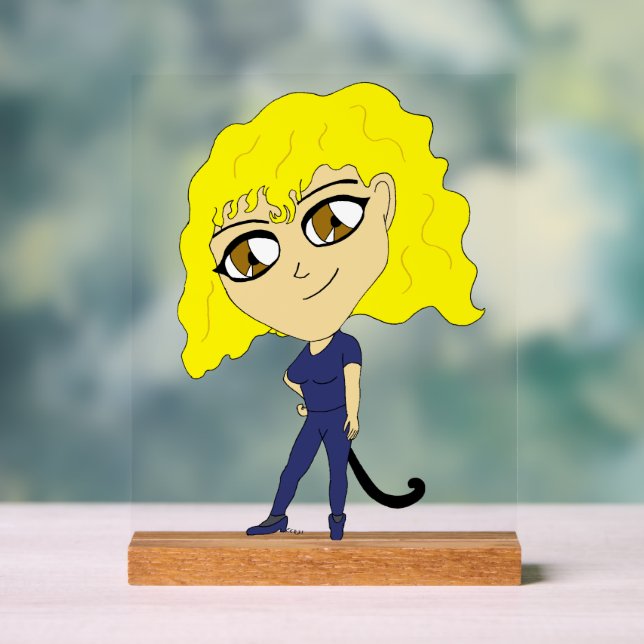 Chibi mit einer Katze wie Schwanz Acrylschild (Neutral)