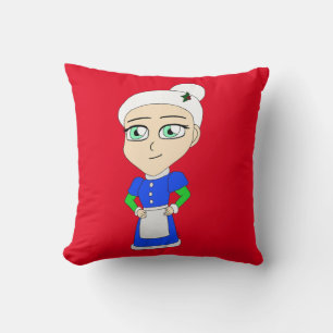 Chibi Mrs. Claus blue Anzug Kissen