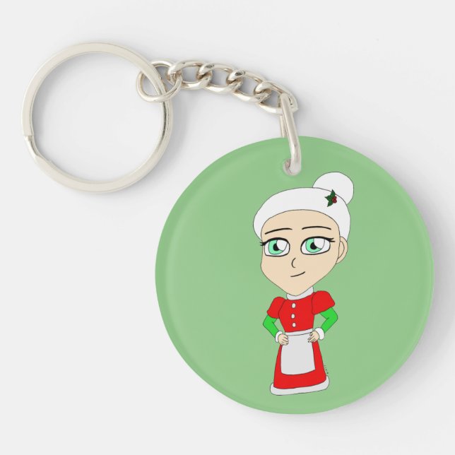 chibi mrs. claus Schlüsselanhänger (Vorderseite)