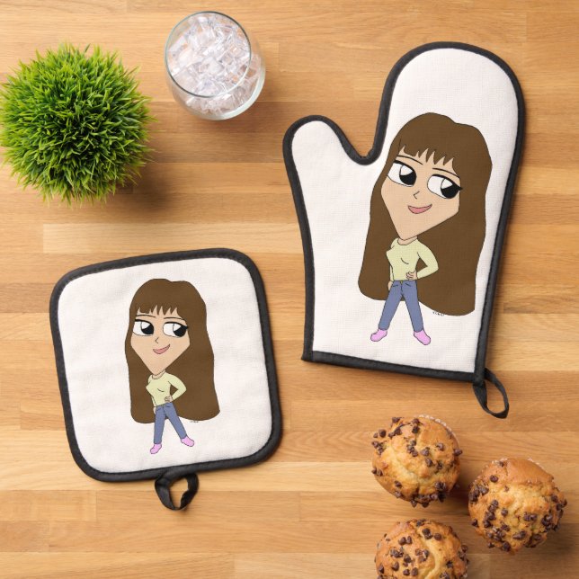 Chibi Ofenhandschuh & Topflappen-Set (Oben Unten)
