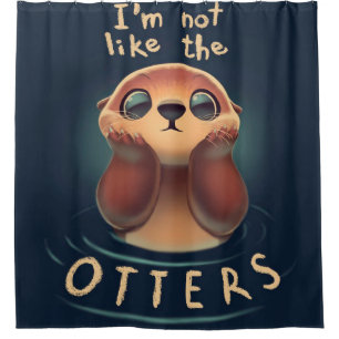 Chibi Otter Otter Lover Niedlicher Otter Puff Duschvorhang