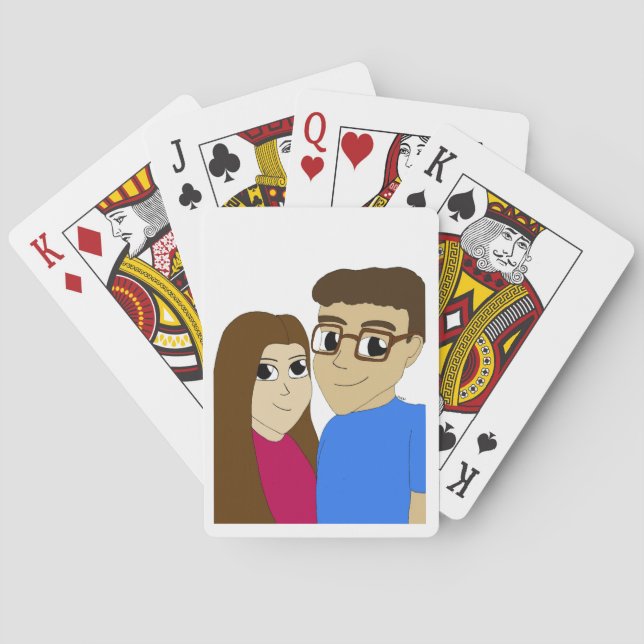 Chibi-Paar Spielkarten (Rückseite)
