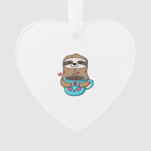 Chibi Paresseux Amoureux de Café � Mignon Kawaii P