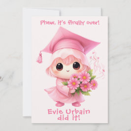 🎓Chibi Pink Feier Abschlussankündigung Einladung