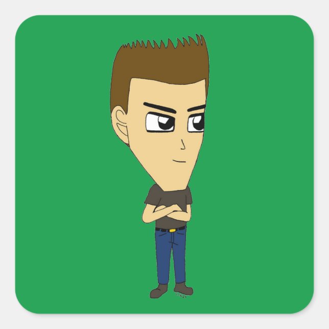 Chibi Quadratischer Aufkleber (Vorderseite)