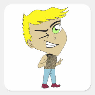 Chibi Quadratischer Aufkleber