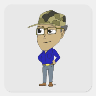 Chibi Quadratischer Aufkleber