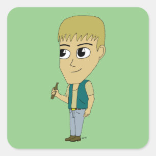 Chibi Quadratischer Aufkleber