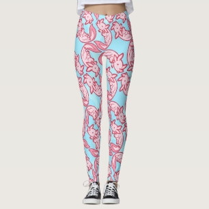 Chibi rosa Axolotlmuster Chido Leggings