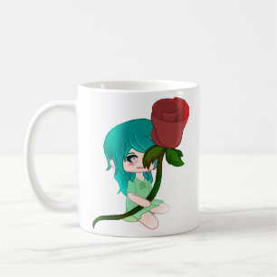Chibi-Rose mit Rose Kaffeetasse