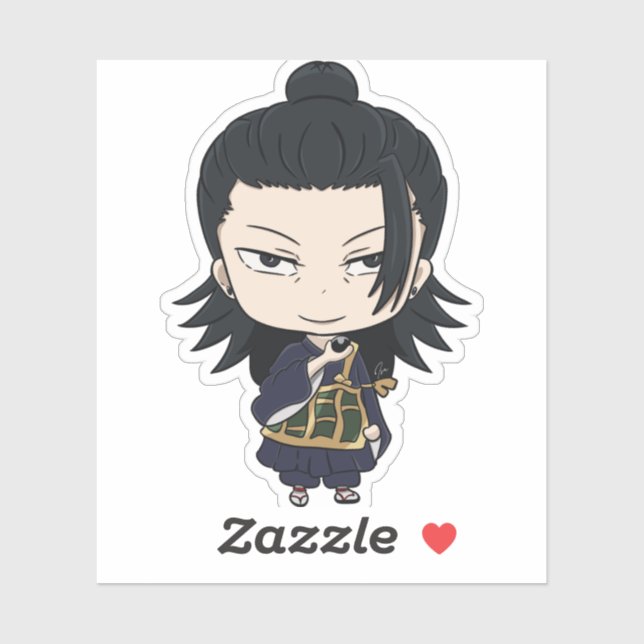 Chibi Samurai Sorcerer - Anime Style Art - Geto Aufkleber (Blatt)