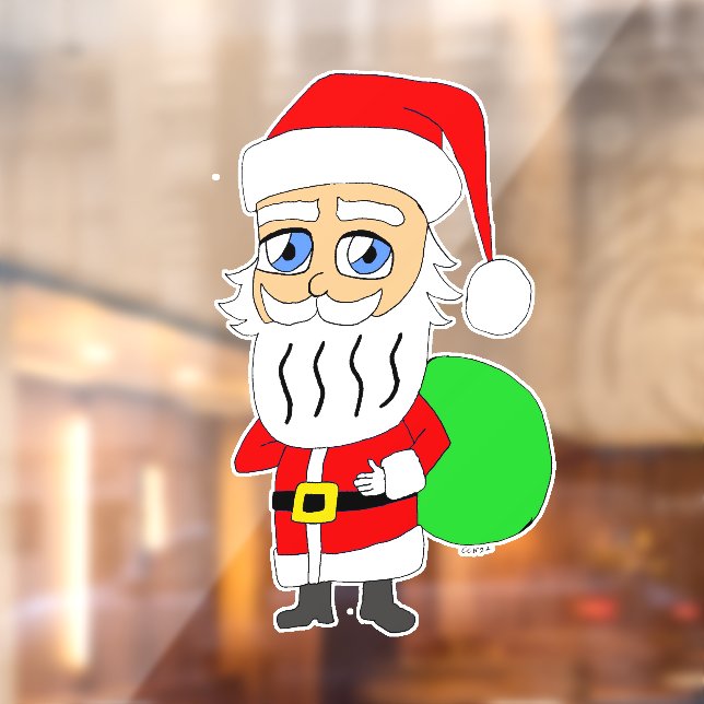 Chibi Santa Claus Fensteraufkleber (Blatt 2)