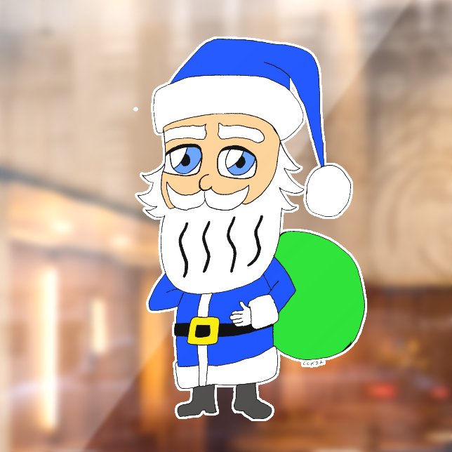 Chibi Santa Claus Fensteraufkleber (Blatt 2)
