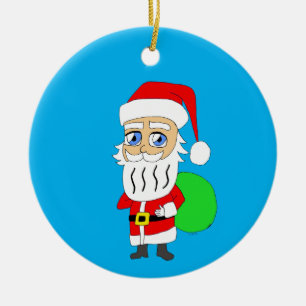 Chibi Santa Claus Keramik Ornament