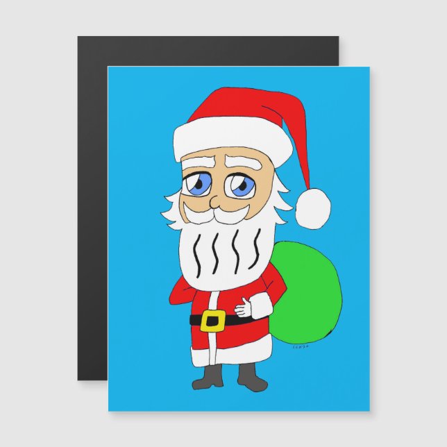 Chibi Santa Claus Magnetkarte (Vorne/Hinten)