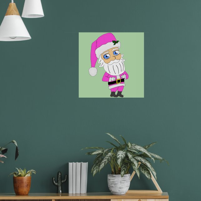 Chibi-Santa im rosa Anzug Poster (Wohnzimmer 1)