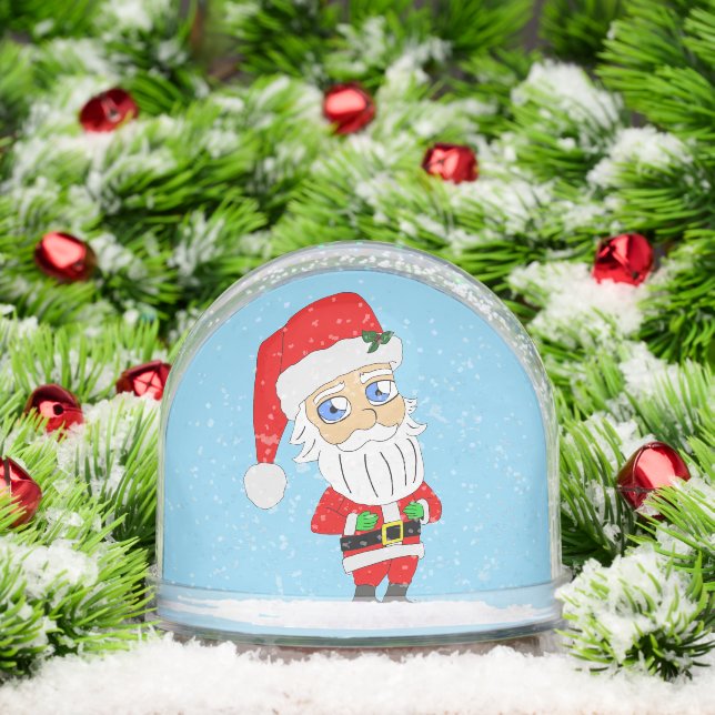 Chibi Santa und Mrs Claus Schneekugeln (Weihnachten)