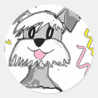 Chibi Schnauzer Runder Aufkleber