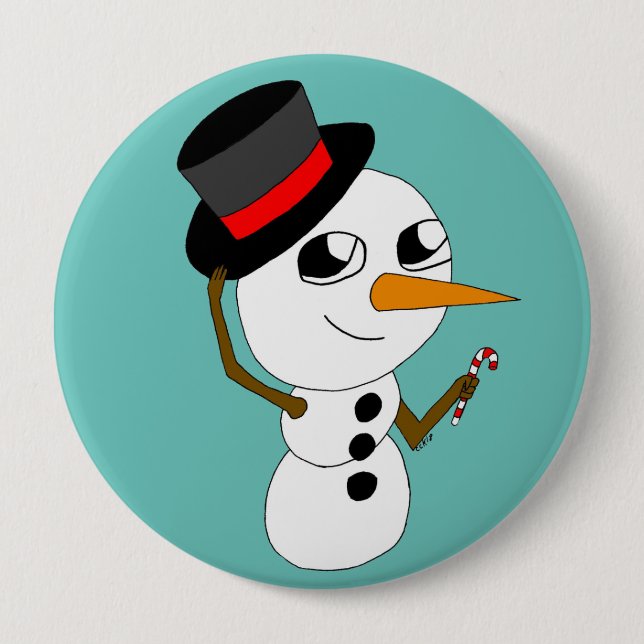 Chibi-Schneeknopf Button (Vorderseite)