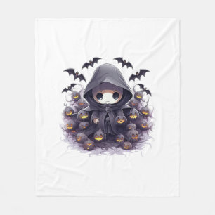 Chibi Sensenmann Halloween - Ansprechende dunkle F Fleecedecke