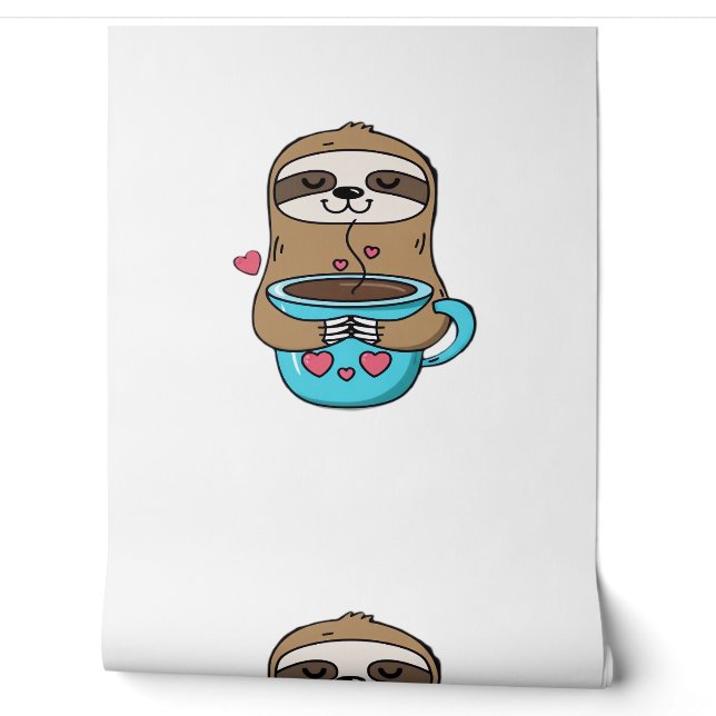 Chibi Sloth Coffee Lover - Niedlich Kawaii Sloth H Tapete (Abrollen)