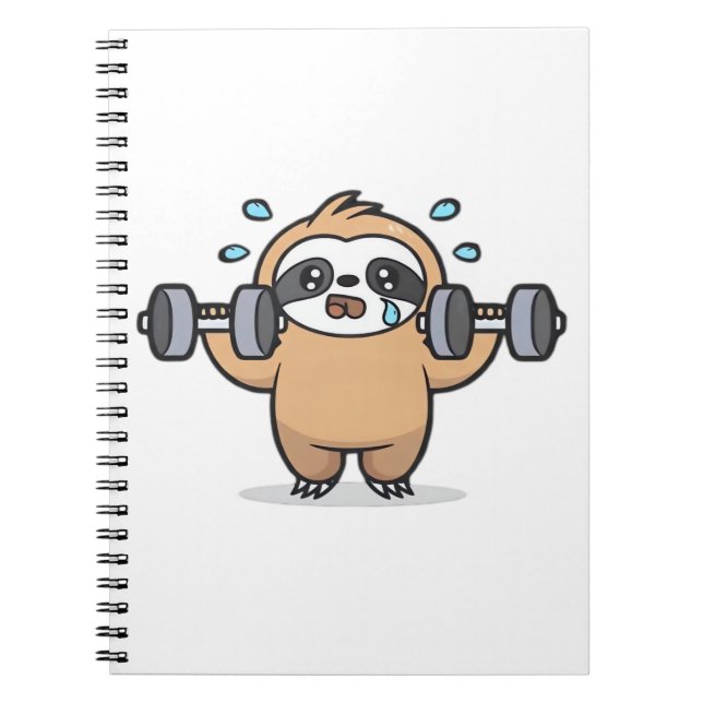 Chibi Sloth Gym Fail � Cute Kawaii Funny Workout A Notizblock (Vorderseite)