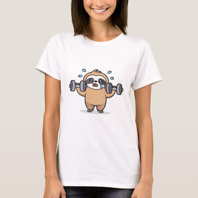 Chibi Sloth Gym Fail � Cute Kawaii Funny Workout A T-Shirt (Vorderseite)