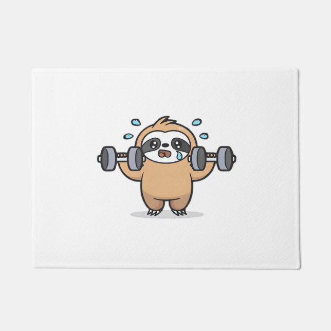 Chibi Sloth Gym Versag - Niedliches Kawaii Funny W Fußmatte (Vorderseite)