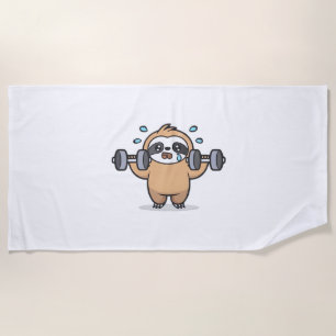 Chibi Sloth Gym Versag - Niedliches Kawaii Funny W Strandtuch