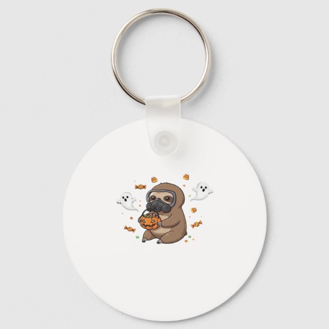 Chibi Sloth Hazmat Halloween Oversifizierter T - S Schlüsselanhänger (Vorderseite)
