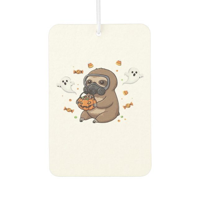 Chibi Sloth Hazmat Halloween Oversized T-Shirt Autolufterfrischer (Vorderseite)