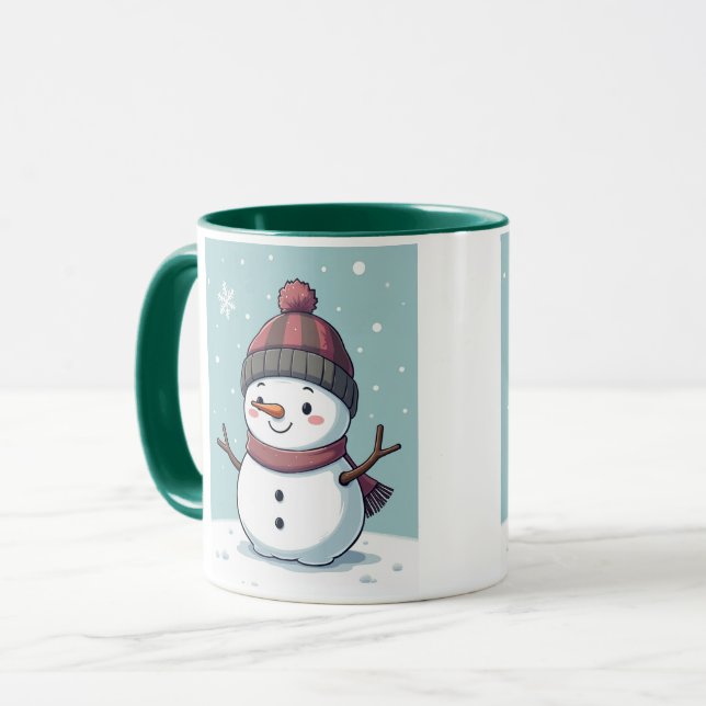 Chibi Snowman Tasse (Vorderseite Links)