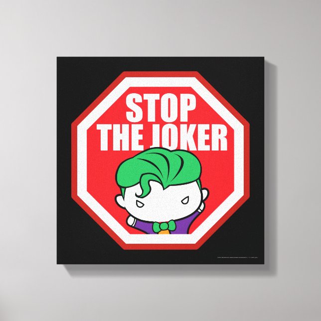 Chibi "Stopp the Joker" Unterschrift Leinwanddruck (Vorderseite)