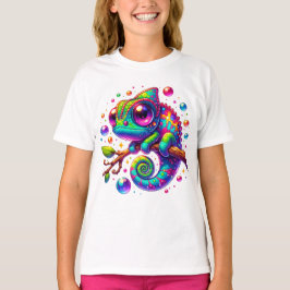 Chibi style chameleon in rainbow colors T-Shirt