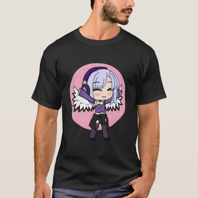 Chibi Style Kawaii Anime With Wings T-Shirt (Vorderseite)