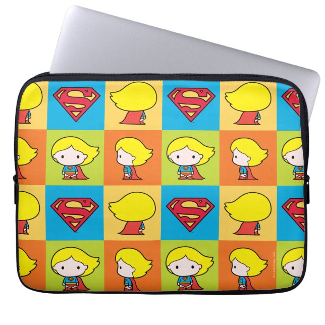 Chibi Supergirl Character Umrundung Laptopschutzhülle (Vorderseite)