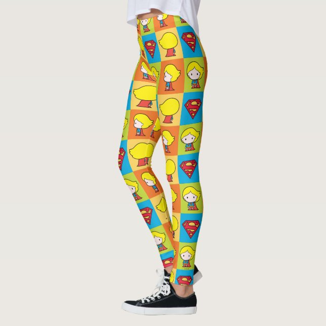 Chibi Supergirl Character Umrundung Leggings (Links)