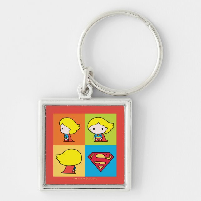 Chibi Supergirl Character Umrundung Schlüsselanhänger (Vorne)