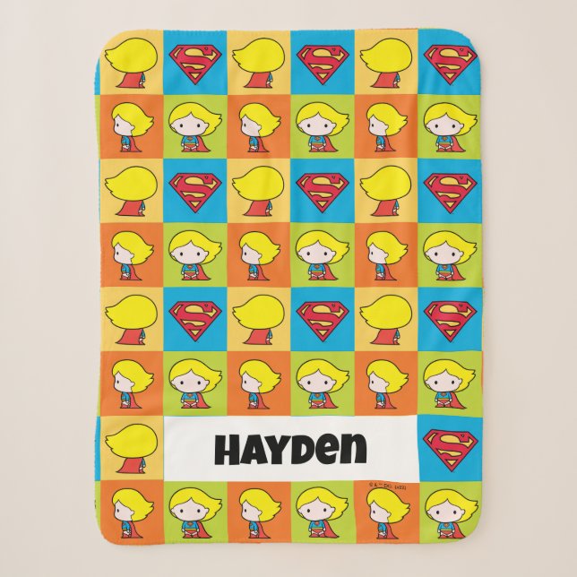 Chibi Supergirl Character Umrundung Sherpadecke (Vorderseite)