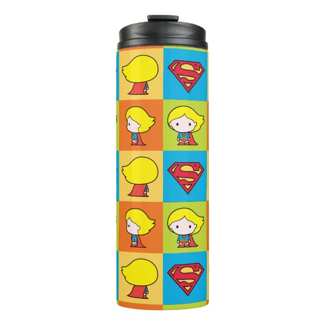 Chibi Supergirl Character Umrundung Thermosbecher (Vorderseite)