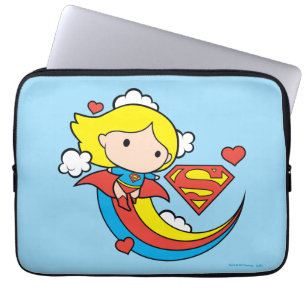 Chibi Supergirl fliegt Regenbogen Laptopschutzhülle