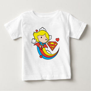 Chibi Supergirl Flying Rainbow Baby T-shirt