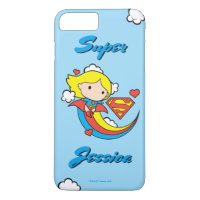 Chibi Supergirl Flying Rainbow