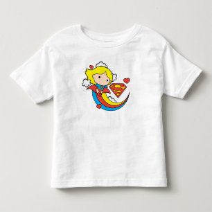 Chibi Supergirl Flying Rainbow Kleinkind T-shirt