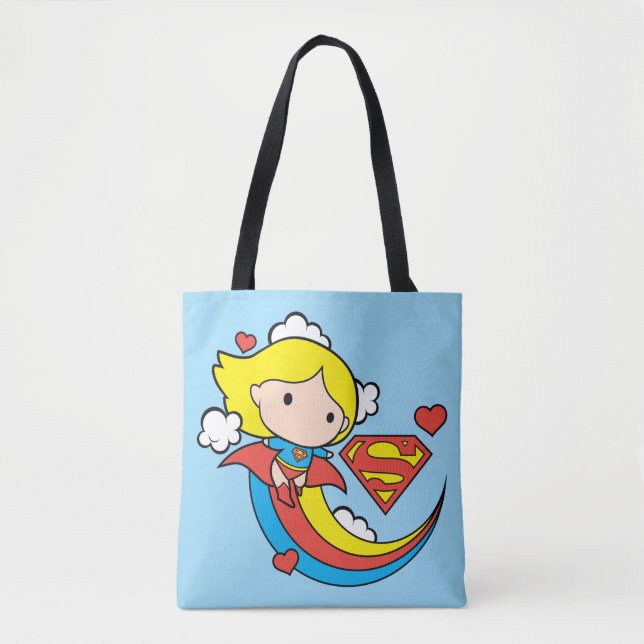 Chibi Supergirl Flying Rainbow Tasche (Vorderseite)