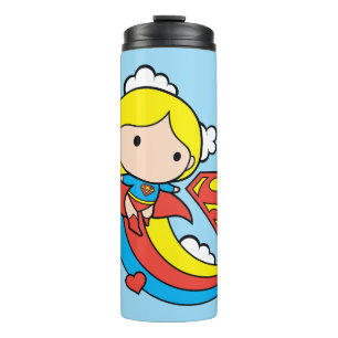 Chibi Supergirl Flying Rainbow Thermosbecher